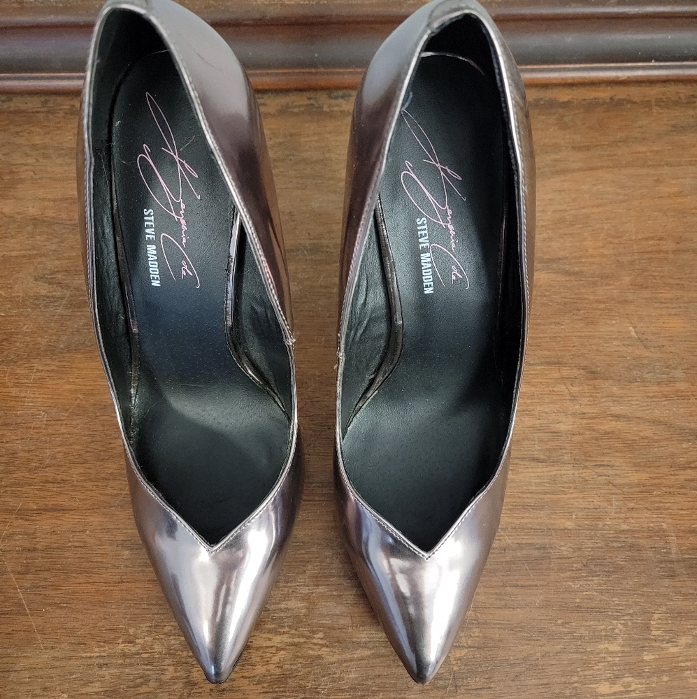 Silver Metallic Heels by Steve Madden Size 10
